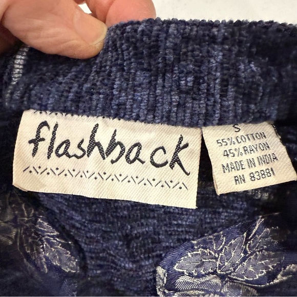 Flashback Jacket Blue/Gold Blazer Velvet Satin Patchwork Boho Women’s Size Small - Picture 6 of 16